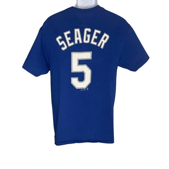 Men's Majestic Corey Seager Royal Los Angeles Dodgers Player #5 T-Shirt | Cotton - Picture 3 of 6